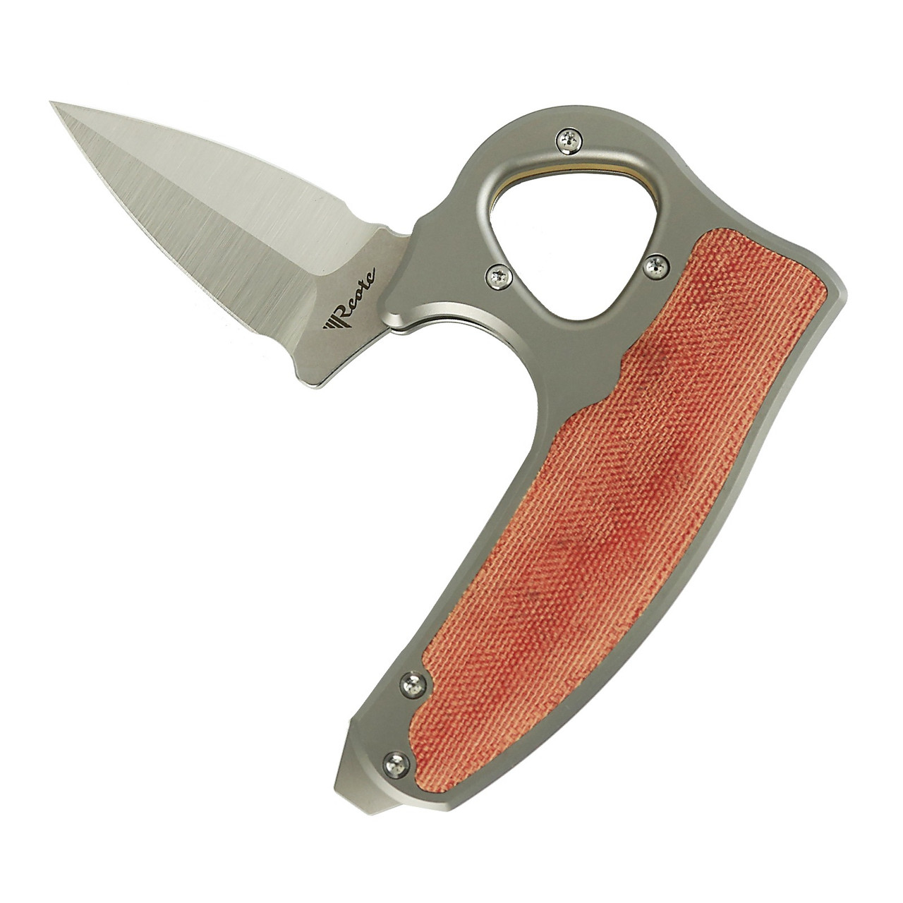 Reate Exo-D Ti-Bead Blast Handle Elmax Belt Satin Blade Orange