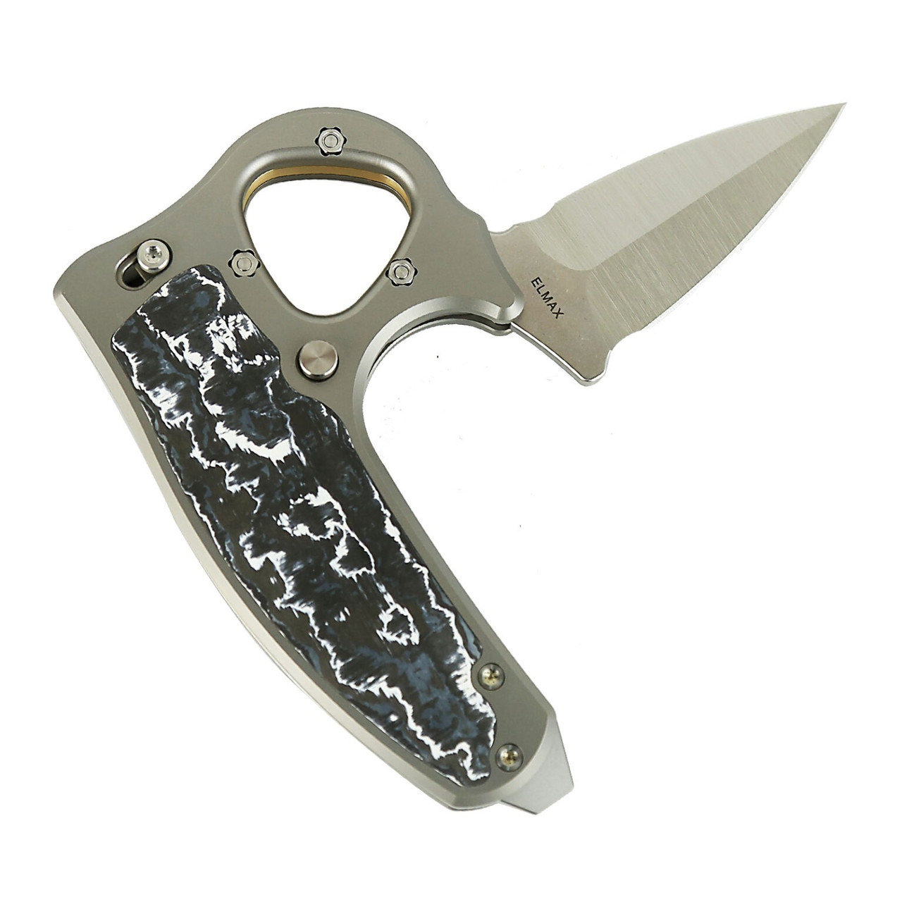 Reate Exo-D Ti-Bead Blast Handle Elmax Belt Satin Blade Fat Carbon