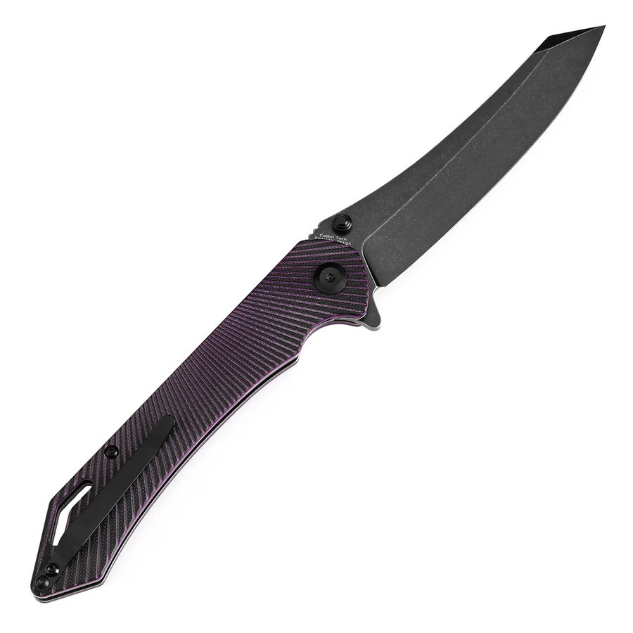 Tenable Colibri Tech Folding Knife Black/Purple G10 Handle Nitro-V