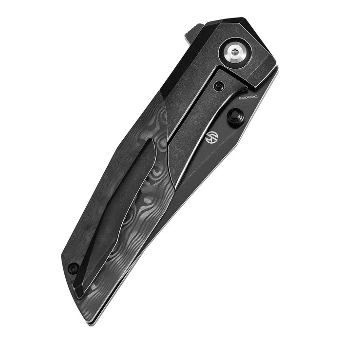 Kansept Deadite Folding Knife Blackwash Titanium/Rose Carbon Fiber