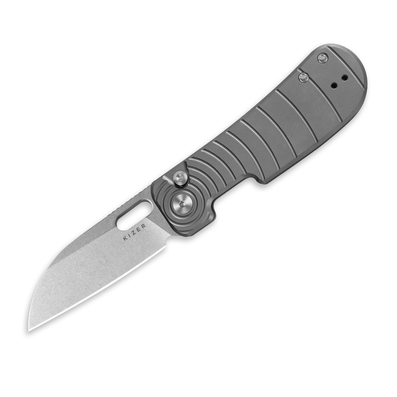 m Kizer Banish Pocket Knife 154CM Blade Button Lock Micarta