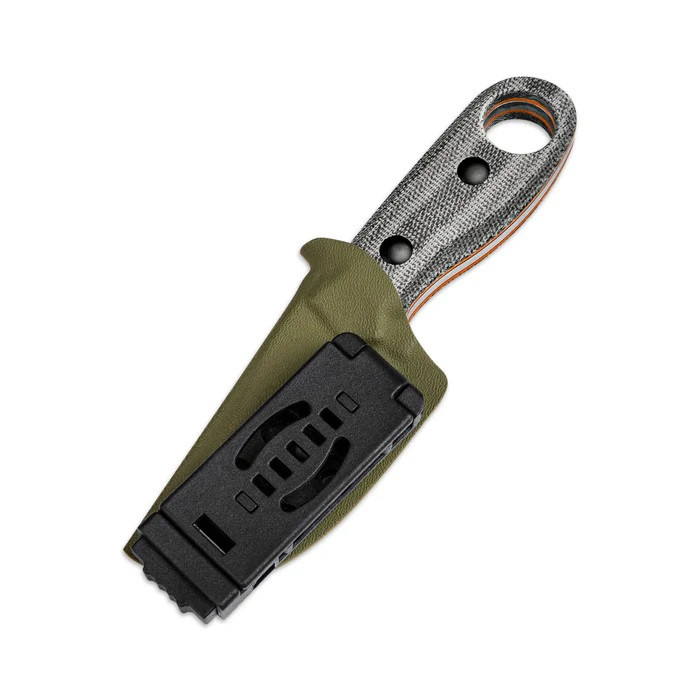 Kizer Beaver Fixed Blade Knife Black Micarta/Orange G10 Handle