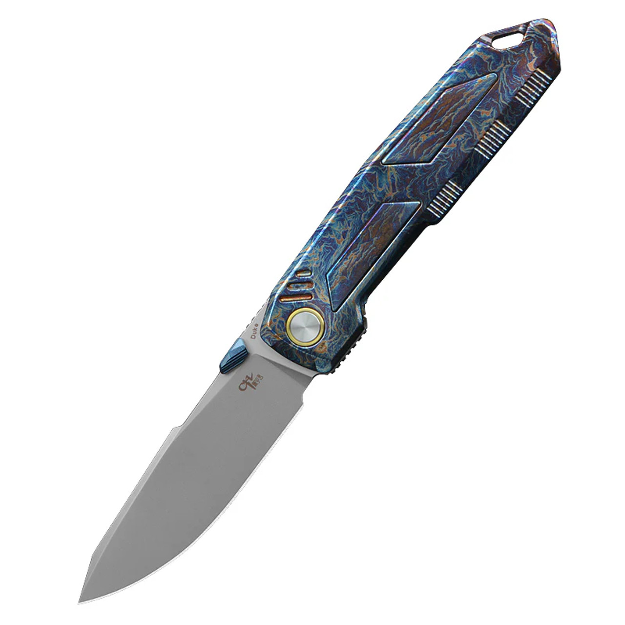 品質のいい CH Duke Edge Plain M390 Handle Titanium Flame Knife Folding 小物
