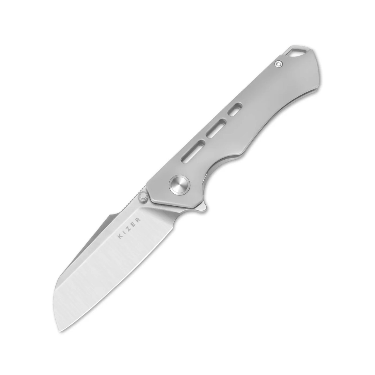 【日本製】 Handle Titanium Knife Folding Crest Kizer S35VN Edge Plain スポーツトイ・アクショントイ