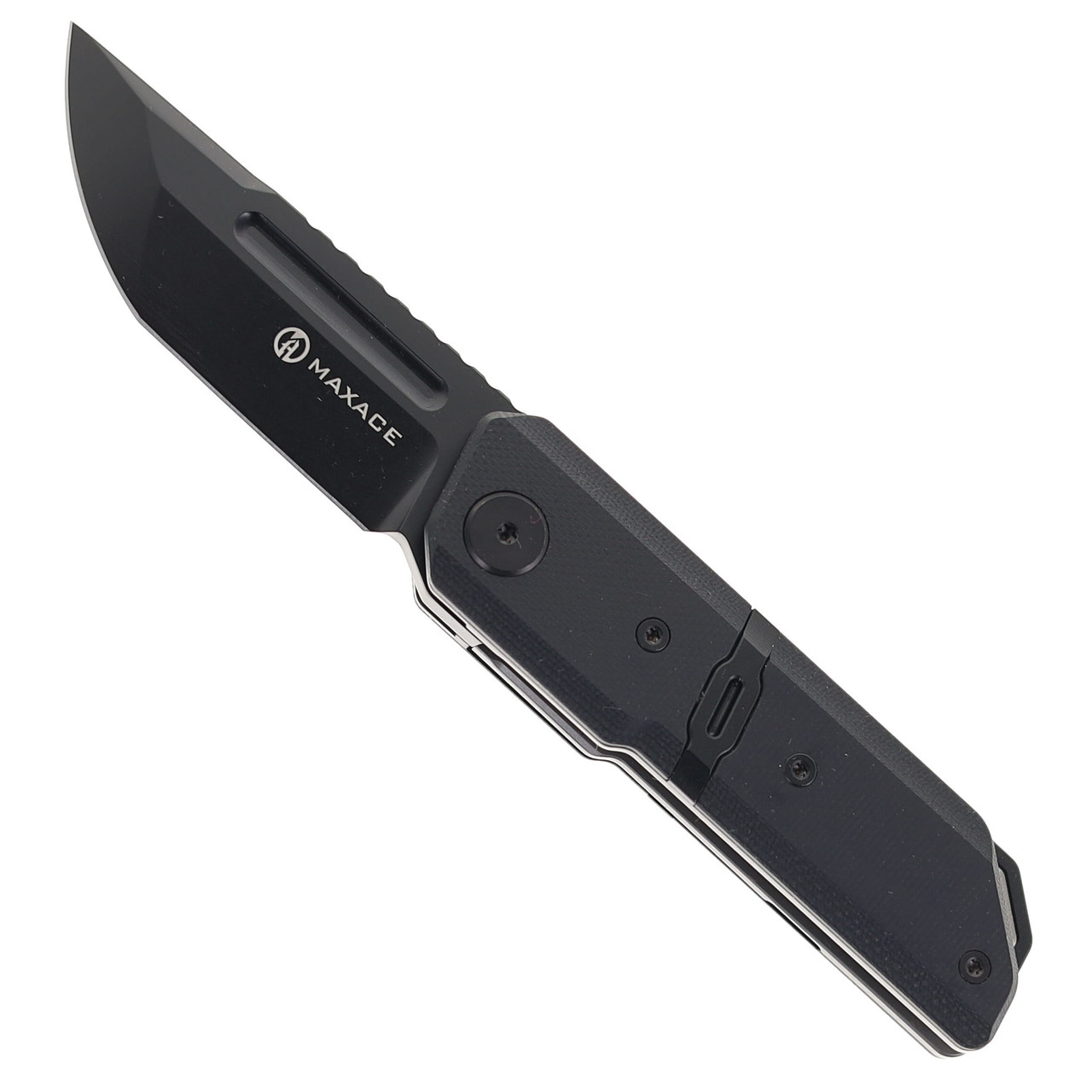 Maxace Capsule Folding Knife Black G10 Handle 10CR15COMOV Plain