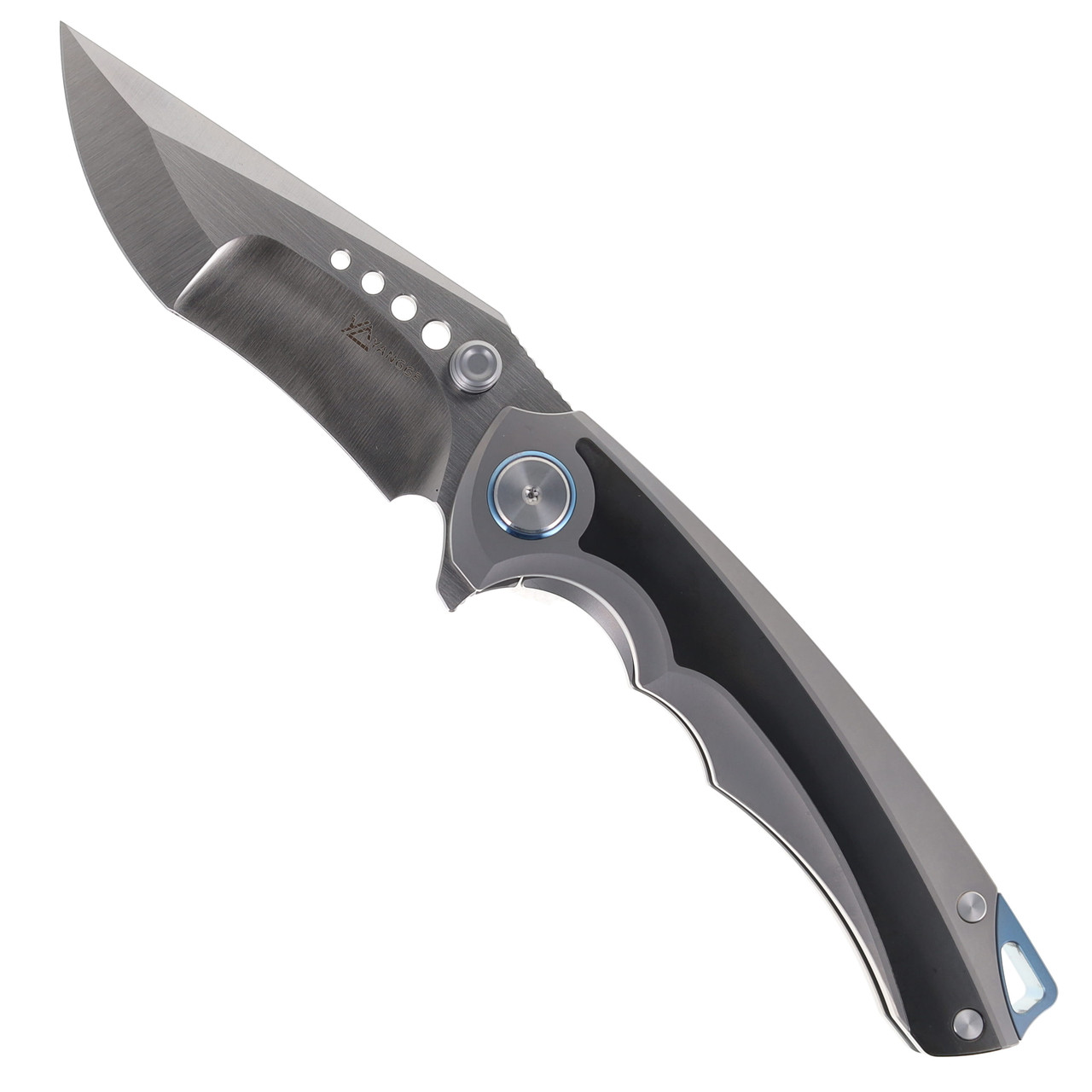 Yangge Folding Knife Gray/Black Titanium/Zirconium Handle Elmax