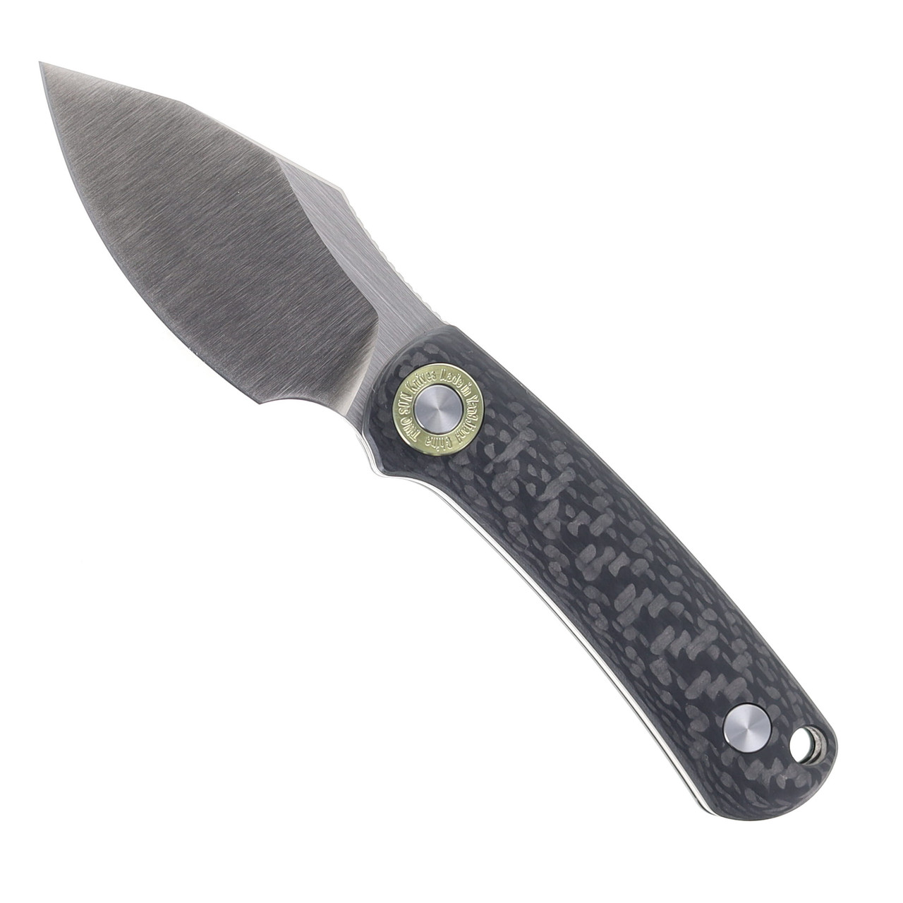 【お気に入り】 Handle Fiber Carbon Knife Blade Fixed TwoSun M390 Edge Plain ワンピース
