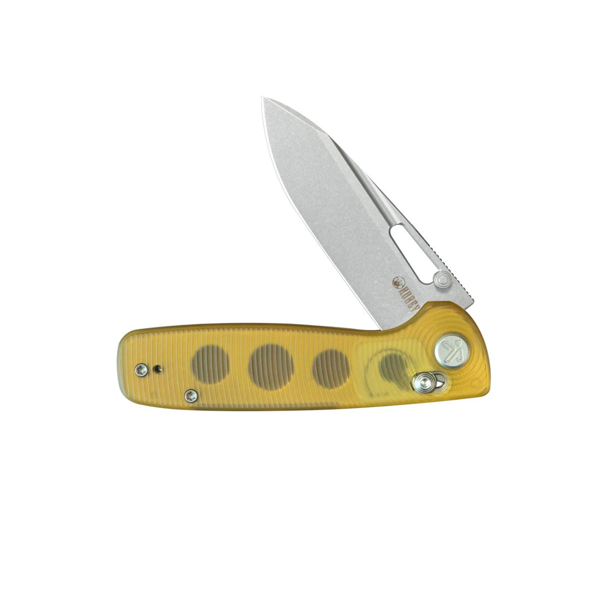Kubey Bluff Folding Knife Translucent Ultem Handle 14C28N Drop Point ...