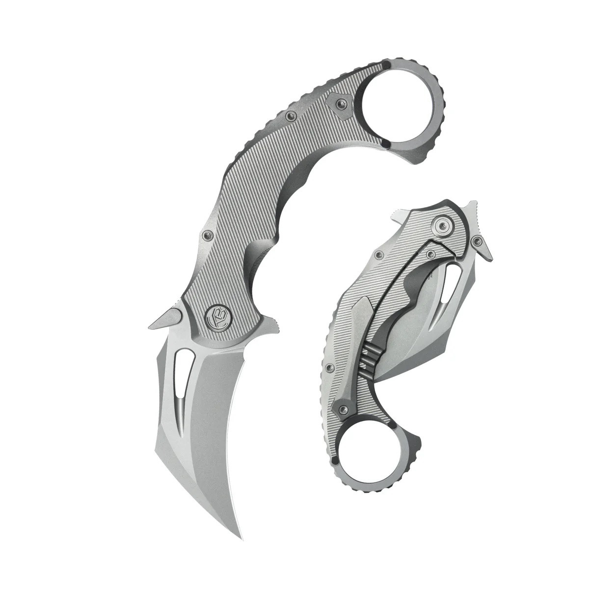 KB Wrath Folding Knife Titanium Handle M390 Karambit Plain Edge