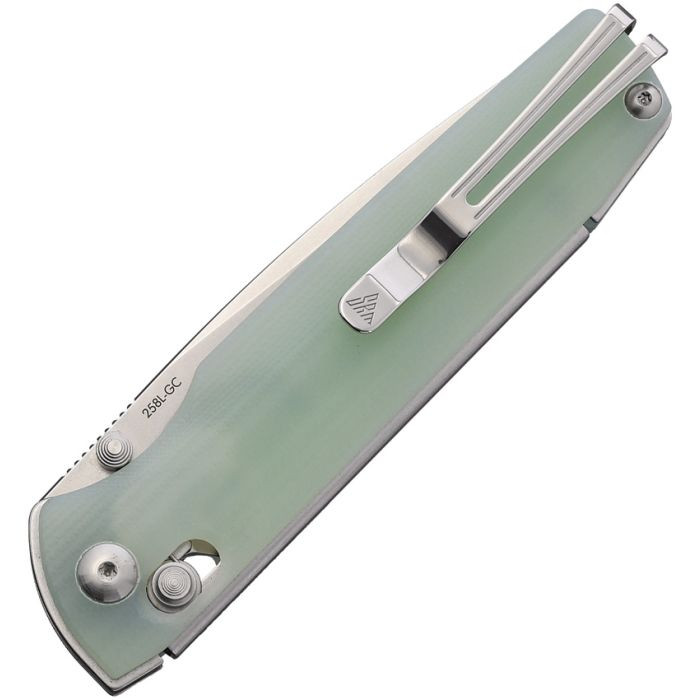 SRM 258L Folding Knife Jade G10 Handle D2 Plain Edge Stonewash