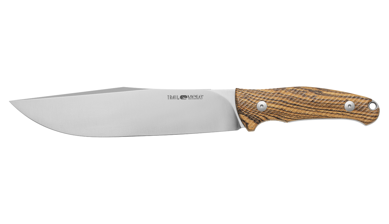 Viper Trail BC Fixed Blade Knife Natural Bocote Wood Handle N690