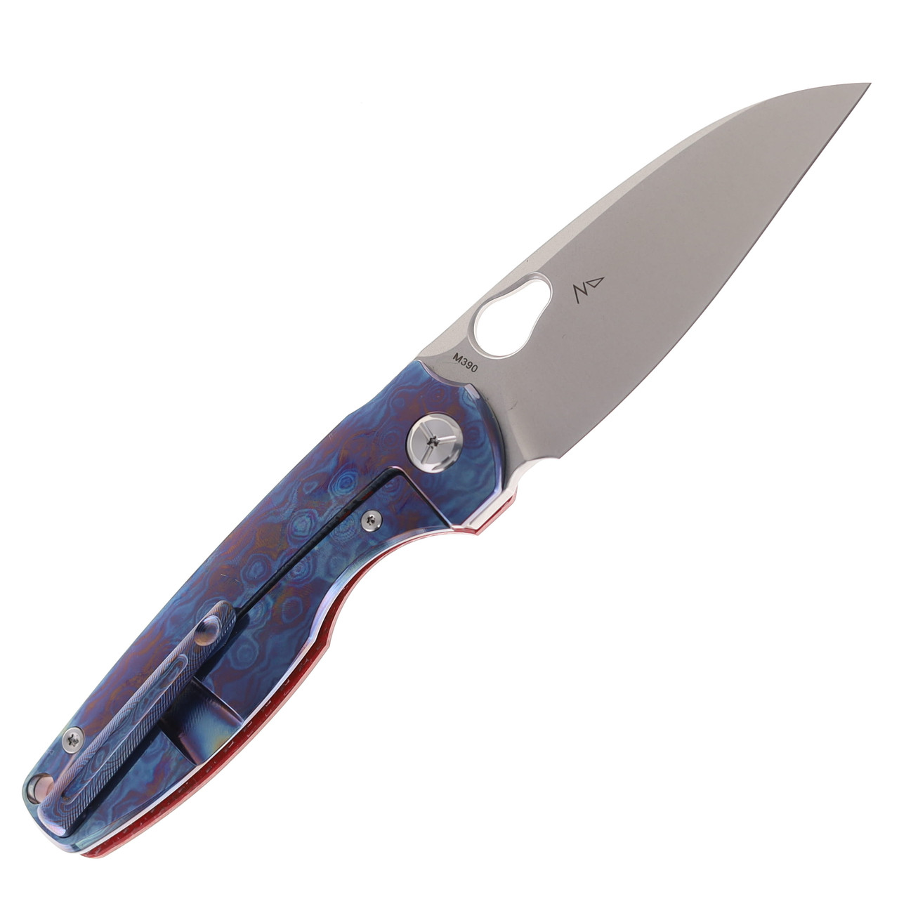 TwoSun TS129-M390-Timascus Folding Knife M390 Timascus CF Handle
