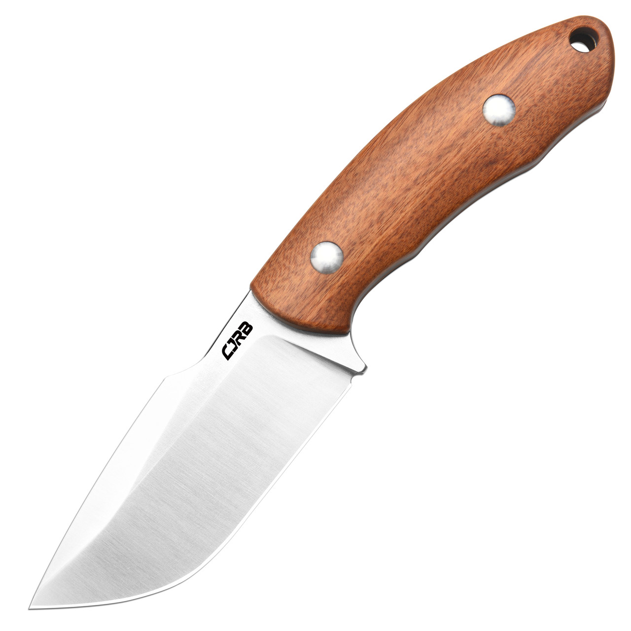 CJRB Fixed Blade Knife Brown Wood Handle AR-RPM9 Drop Point Plain