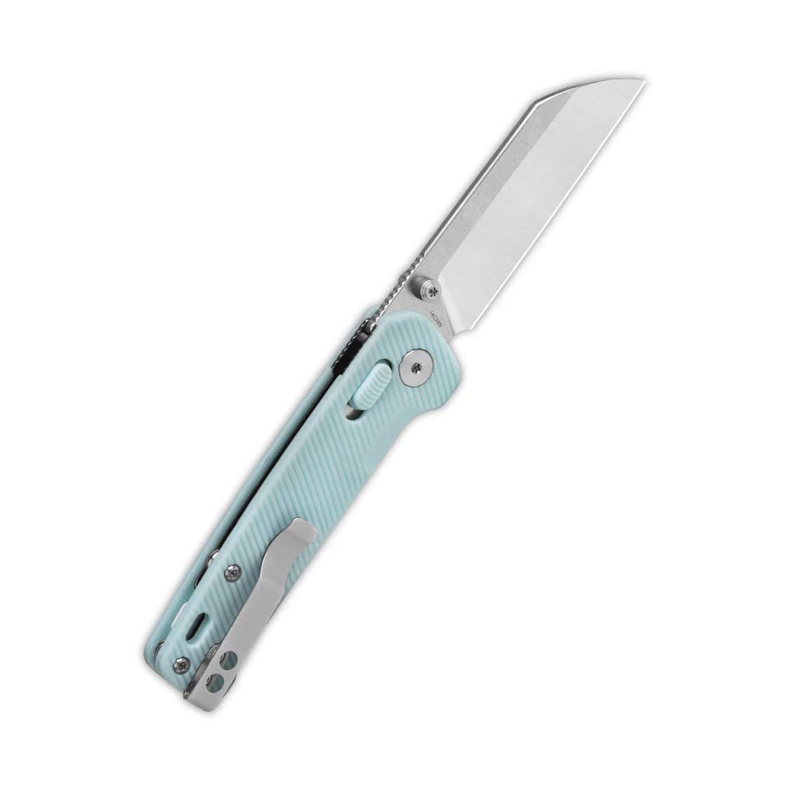 QSP Penguin Folding Knife Ice Cream Blue FRN Handle 14C28N