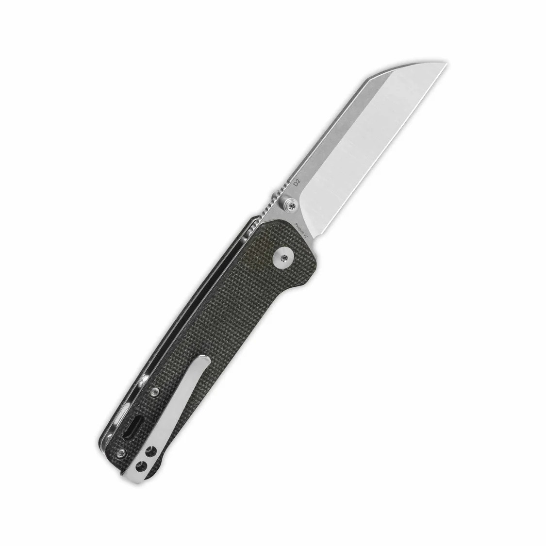 QSP Penguin V2 Folding Knife Dark Brown Micarta Handle D2