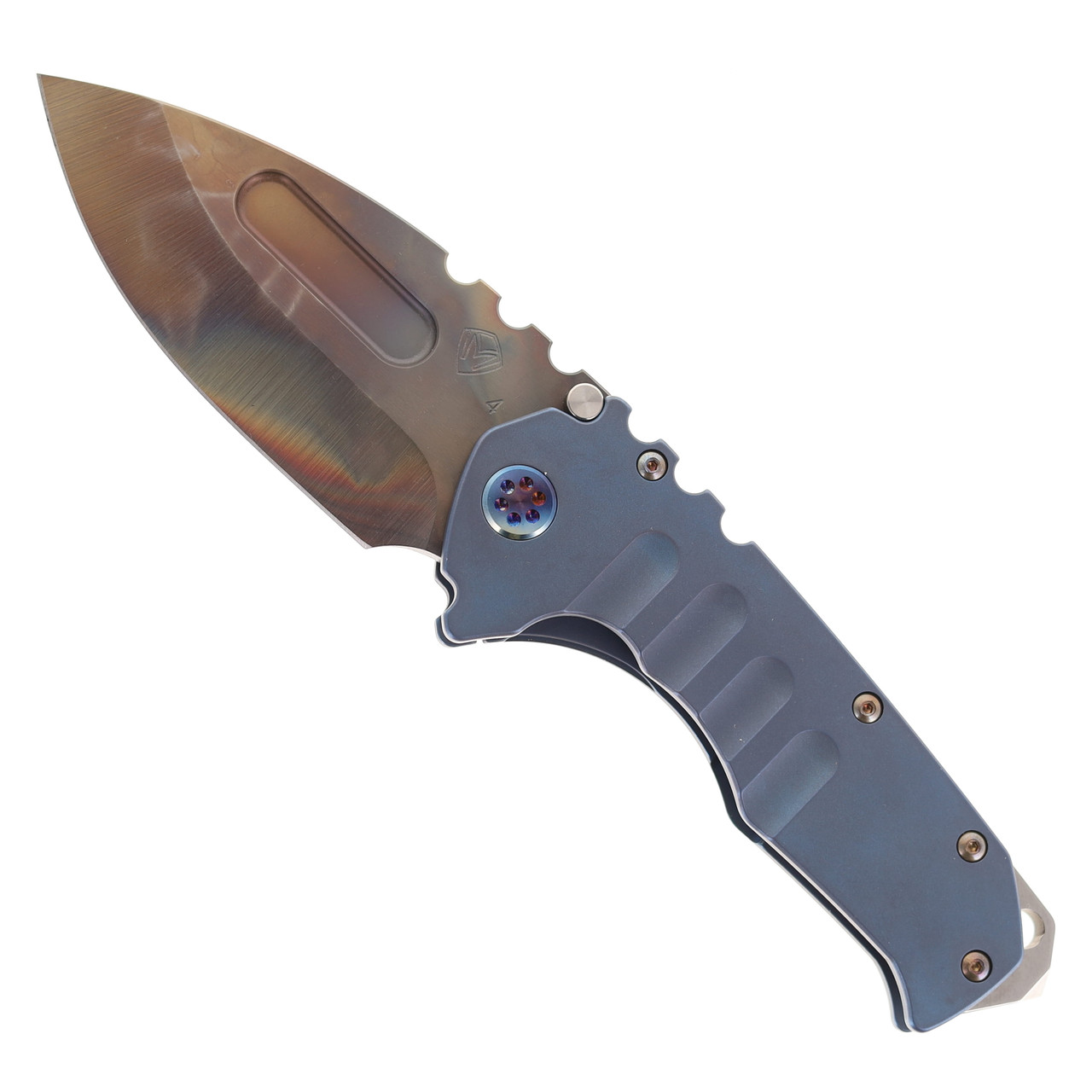 Medford Praetorian Old School Folding Knife Blue Titanium Handle