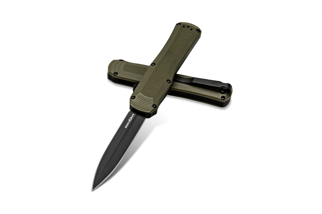 その他 gen Benchmade Autocrat OTF Knife Green G10 Handle Black Dagger Blade