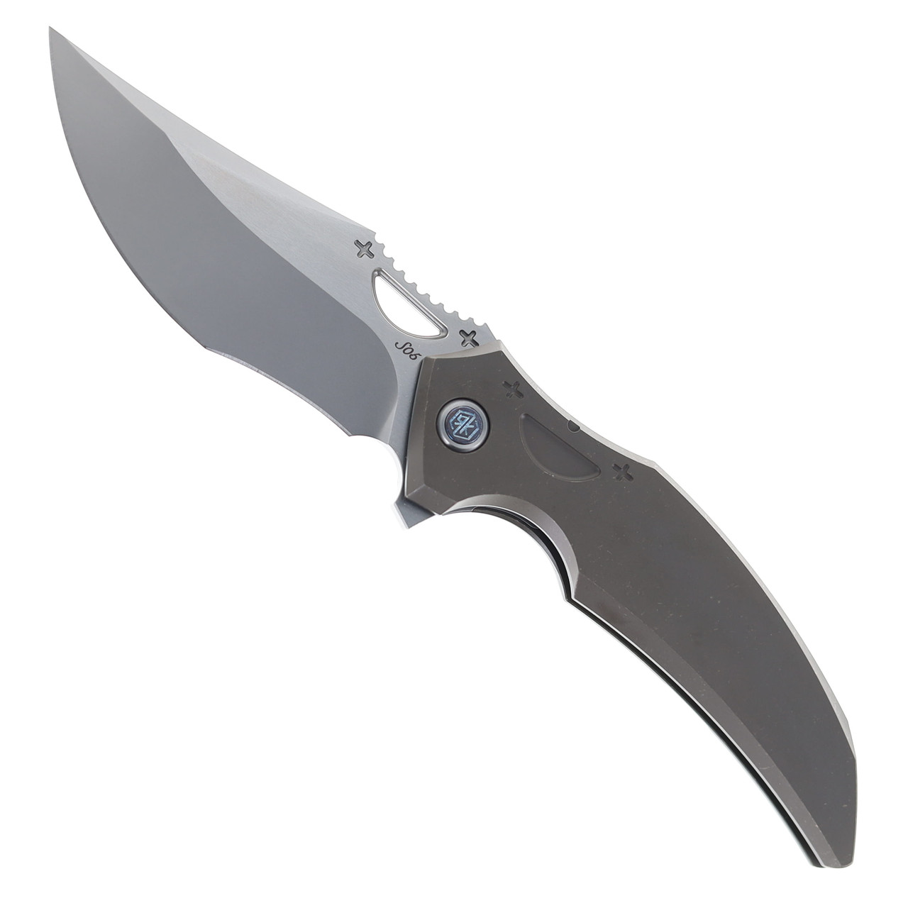 Rike Knife S05 V2 Folding Knife Stonewash Bronze Titanium Handle