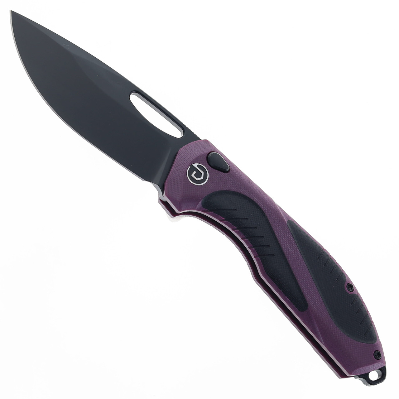 Defcon Black Fang Folding Knife Black/Purple G10 Handle M-Cut Drop