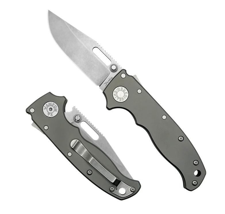 Demko AD20.5 Folding Knife Smooth Titanium Handle 3V Blade Steel