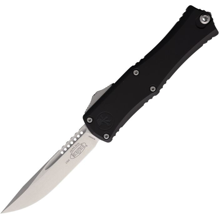 Microtech Hera II Mini OTF Stonewash M390MK Blade Black Aluminum