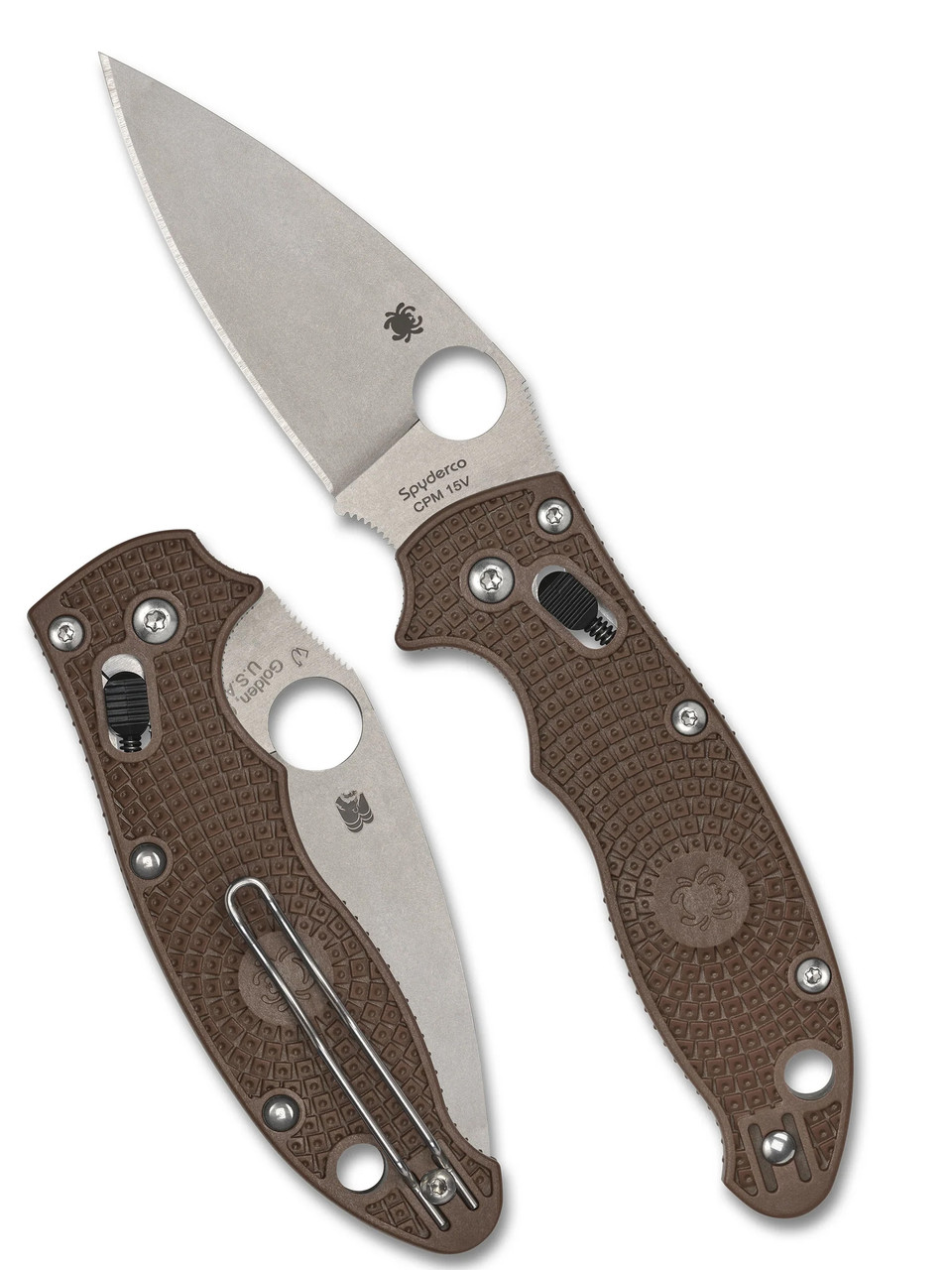 Spyderco Manix 2 Lightweight Sprint Run Folding Knife Brown FRN