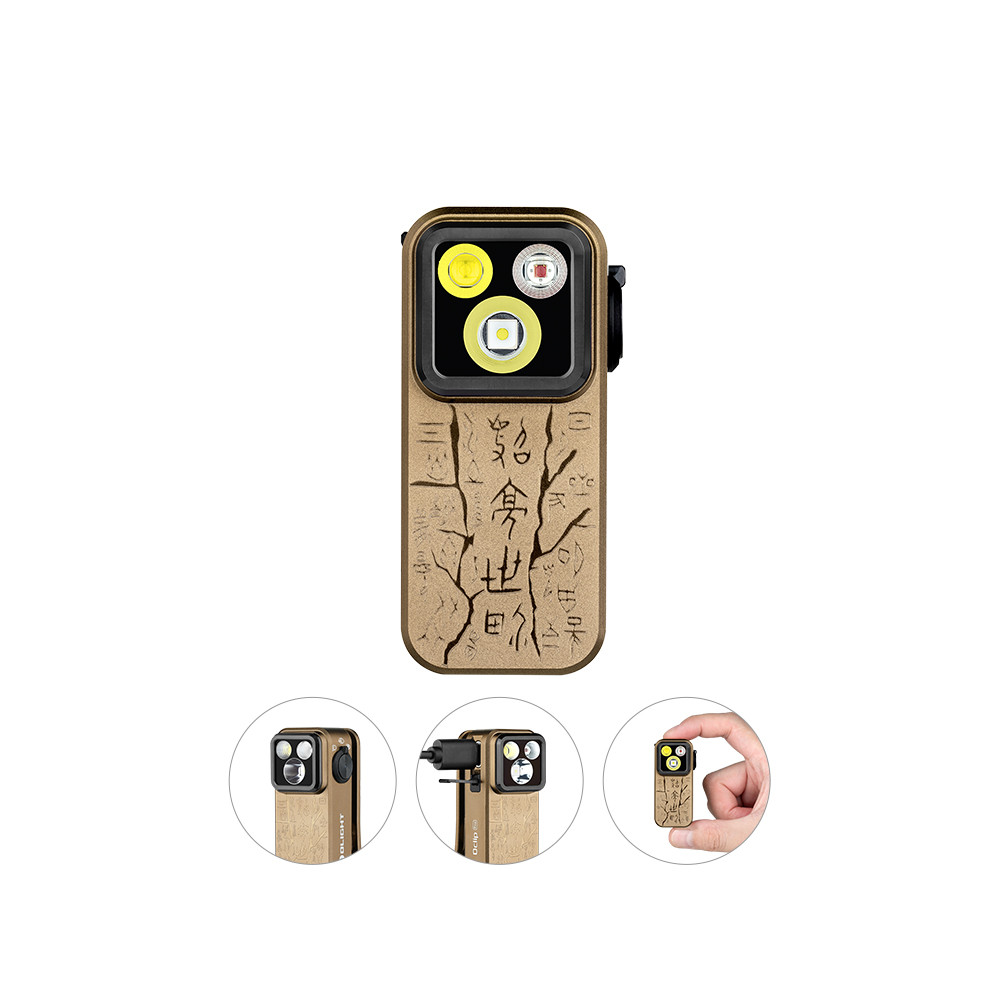 Olight Oclip Pro Clip Ancient Script Flashlight with Floodlight