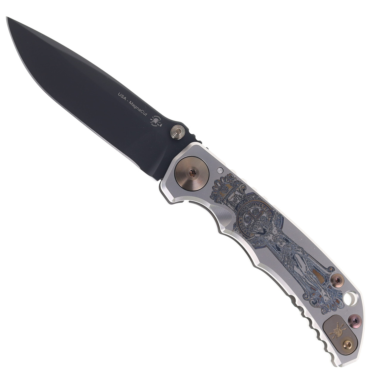 Spartan Harsey Folding Knife Crusaform Titanium Handle Magnacut
