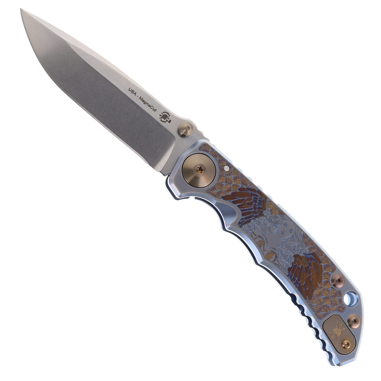 専用2 Spartan Harsey Folding Knife Angel Titanium Handle Magnacut Spear