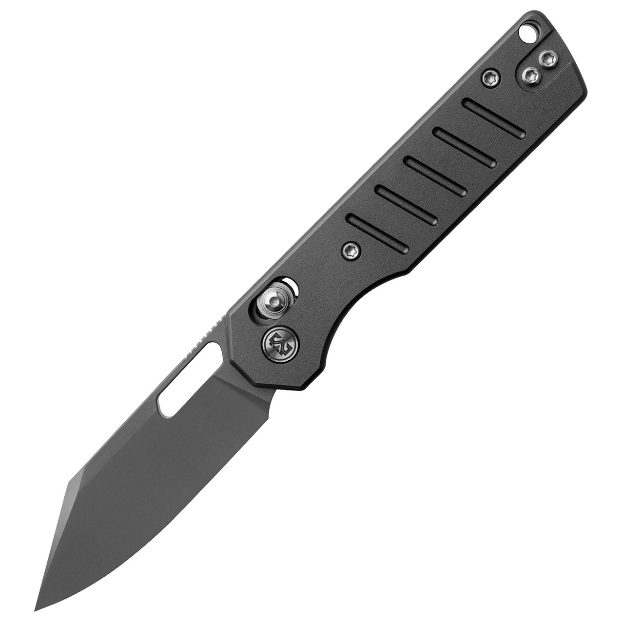 Miguron Gatov Folding Knife Dark Grey PVD Aluminum Handle D2 Dark