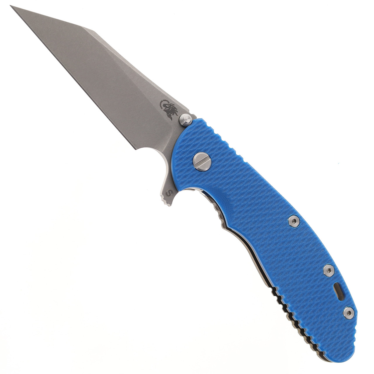 Hinderer XM-24 Skinny Wharncliffe Folding Knife Blue G10 Battle