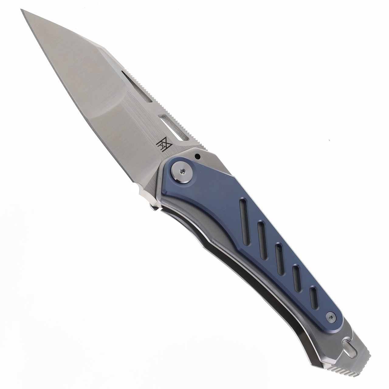 Midgards Messer Zaria Folding Knife Blue Titanium Handle 14C28N