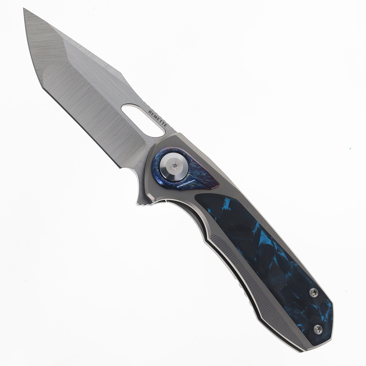 に Remette Knives RT-Saker Falcon Folding Knife Titanium and Blue