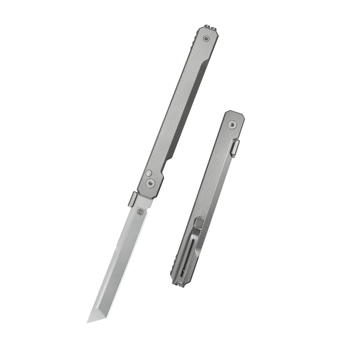 KB Prism Folding Knife Beadblast Titanium Handle Beadblast M390