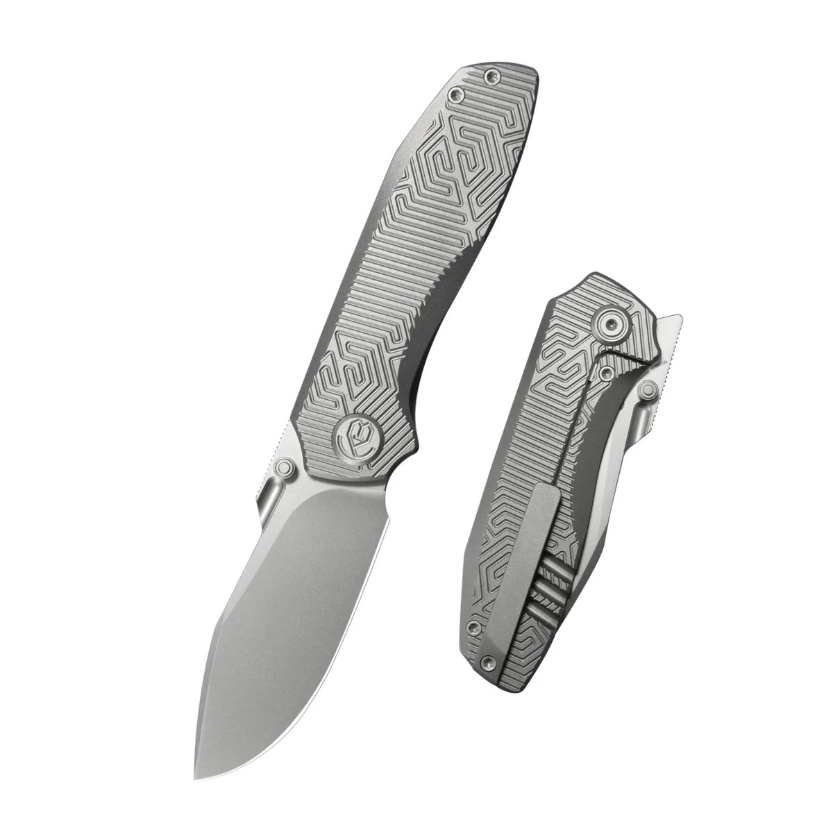 専用② KB Agera Frame Lock Pocket Folding Knife Gray Titanium w/ Milling