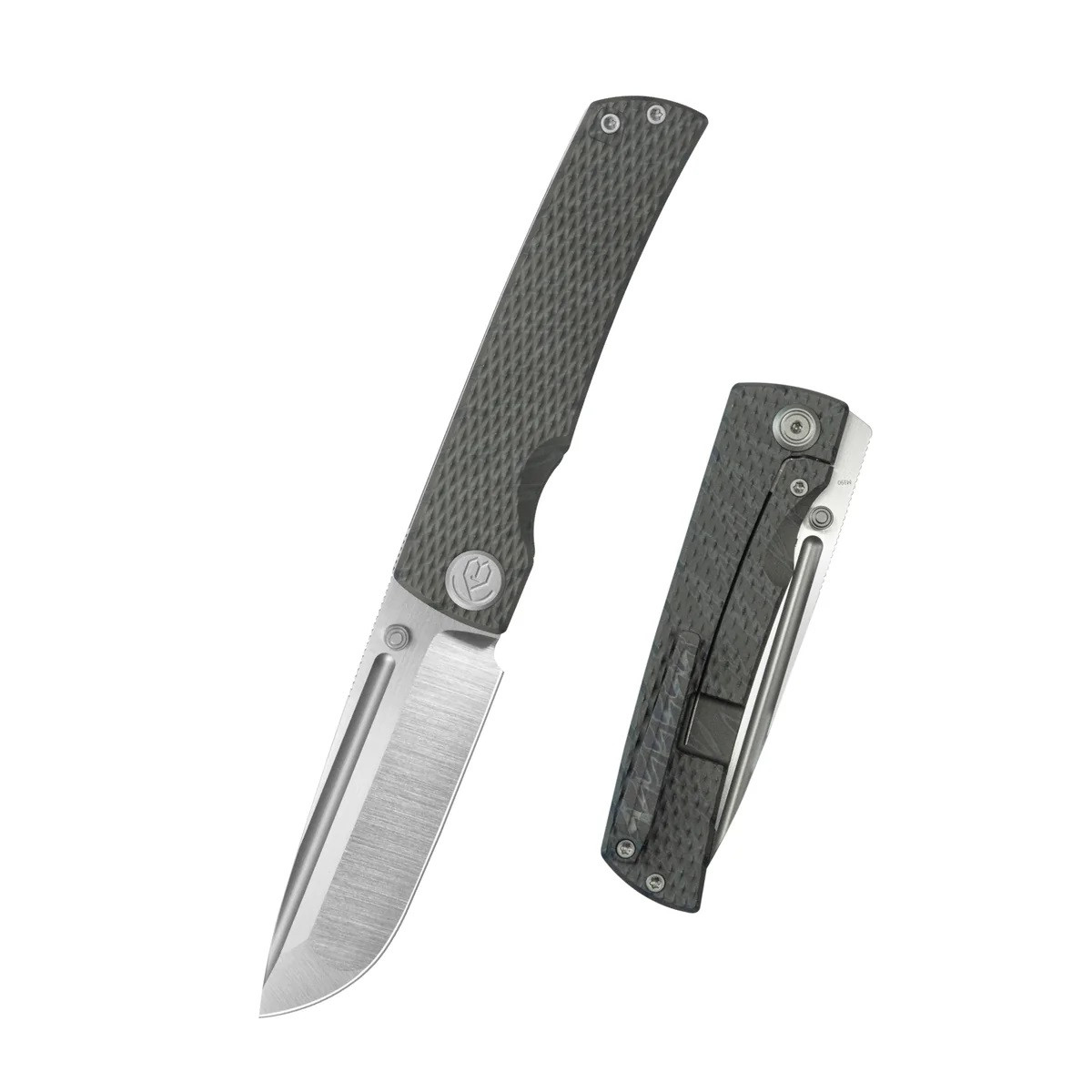 KB Mosquito Folding Knife Flame Titanium Handle M390 Plain Belt