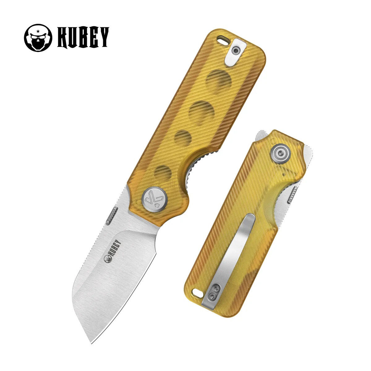 Kubey Boxer Folding Knife Ultem Handle 14C28N Sheepsfoot Plain