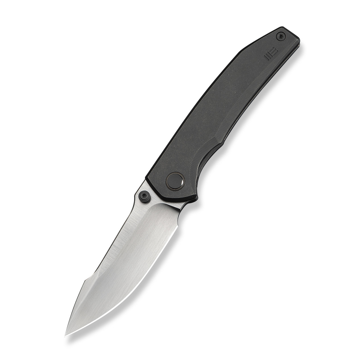 WE Ryson Folding Knife Gray Titanium Handle M390 Plain Edge Hand