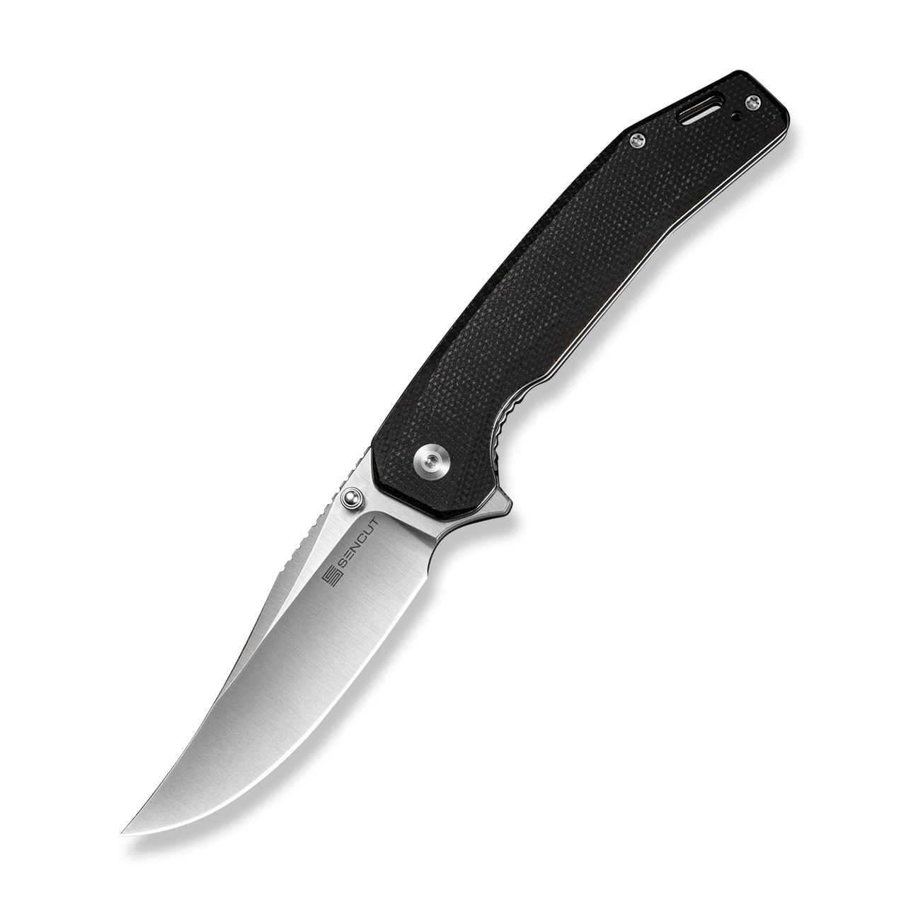 Sencut Vornix Folding Knife Black Canvas Micarta Handle 9Cr18MoV