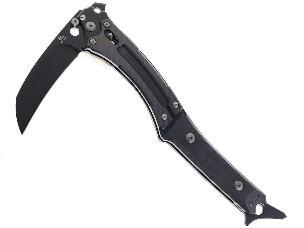 mini Katsu Folding Battle Kama/Sickle Black Ttanium Handle SG2 Plain