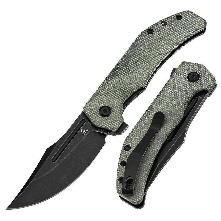 Tenable Orion Folding Knife Green Micarta Handle 14C28N Clip Point