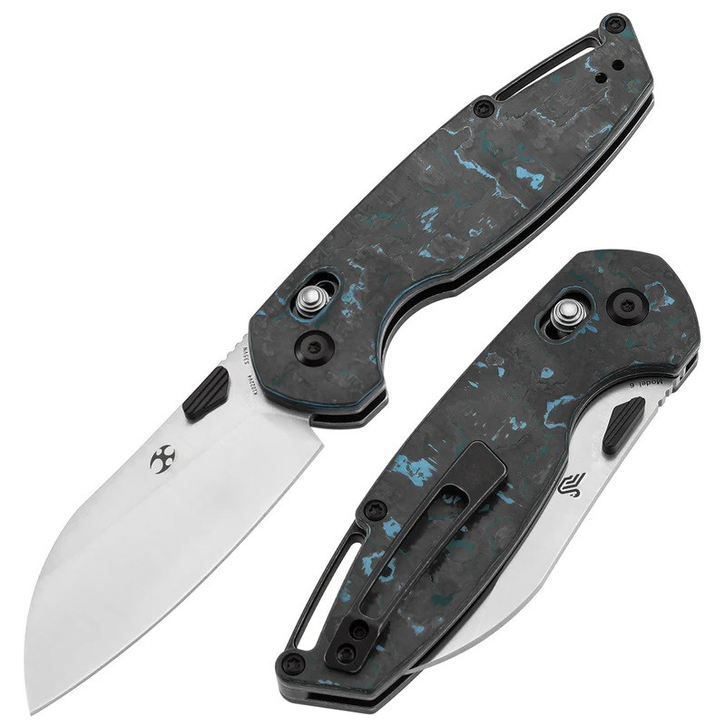 Kansept Model 6 Folding Knife Arctic Storm Carbon Fiber Handle