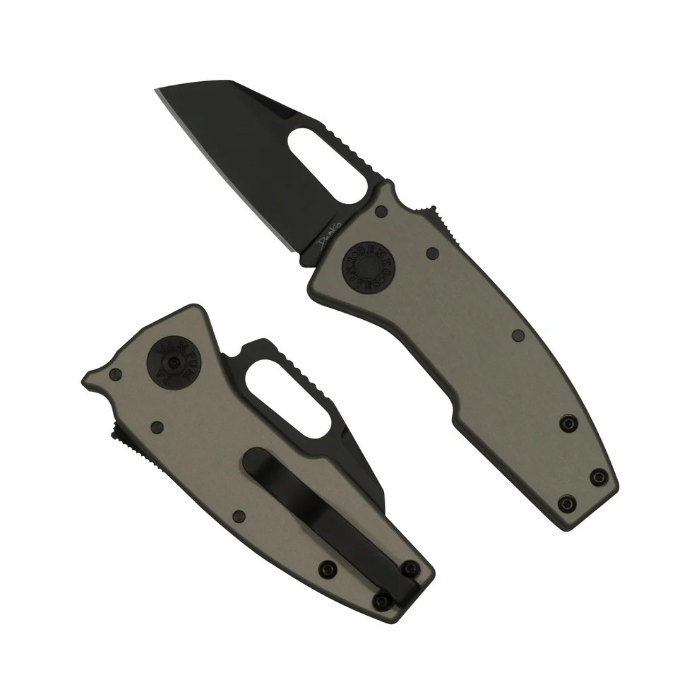 Demko Nano Shark Folding Knife Artillery Grey Aluminum Handle DLC