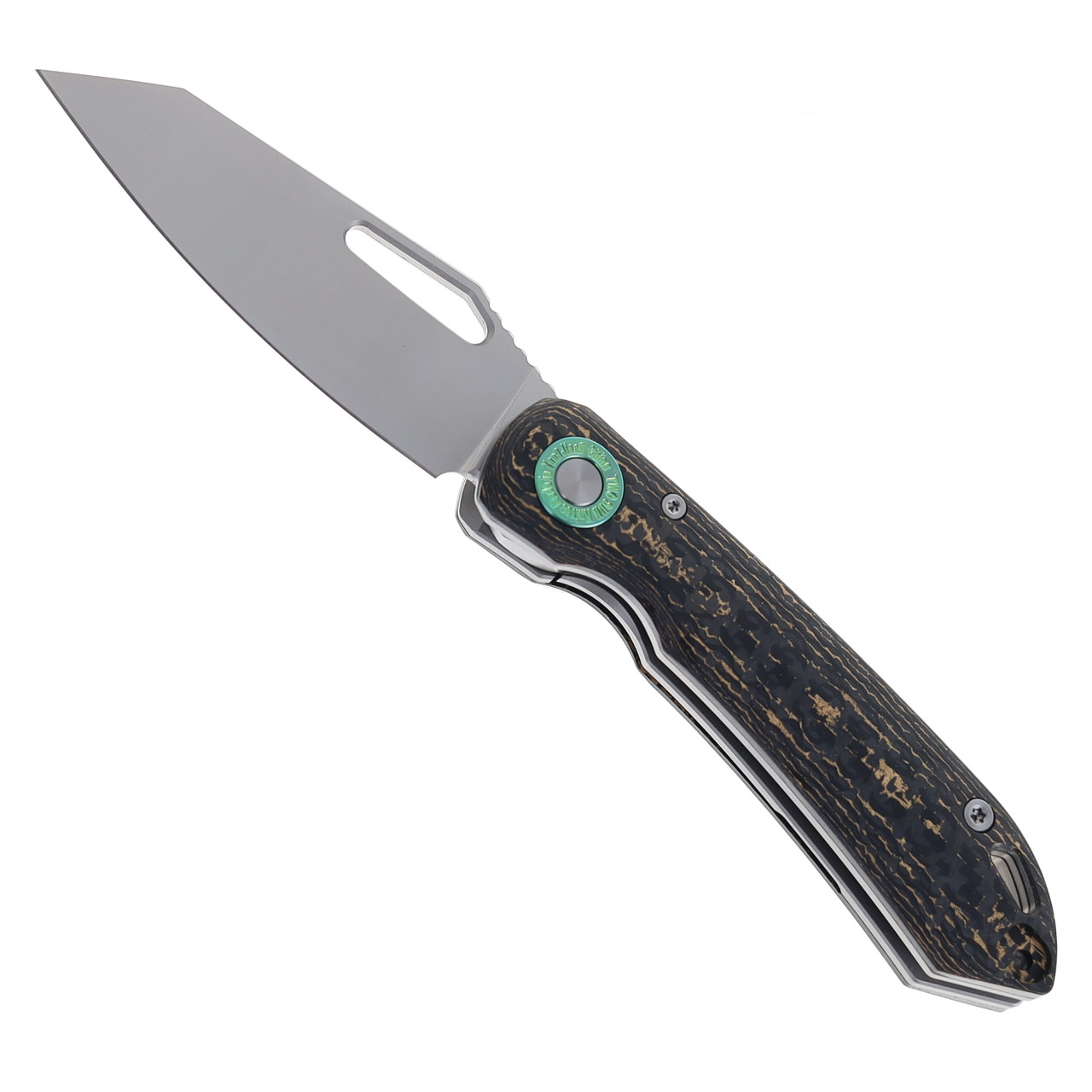 TwoSun Folding Knife Titanium/Carbon Fiber Handle M390 Plain Edge
