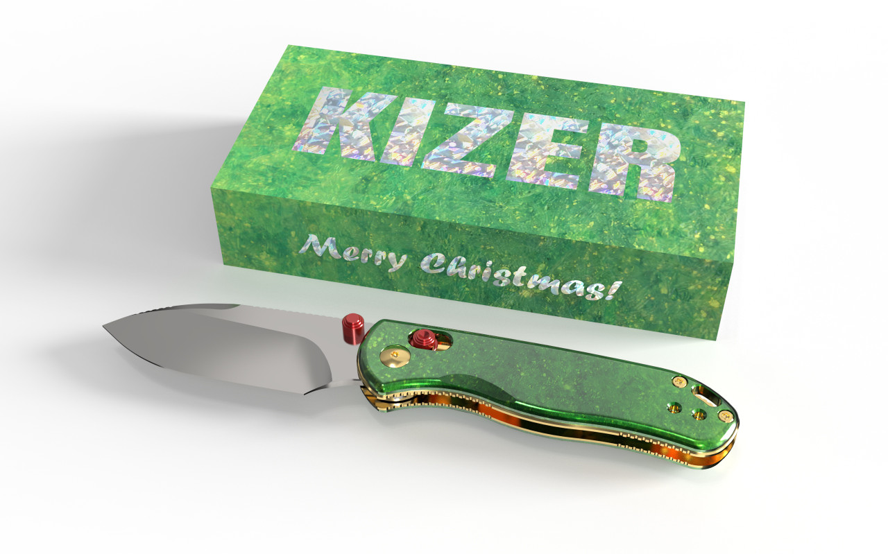 ユー Kizer Drop Bear 2 Folding Knife Gray Aluminum Handle Nitro-V