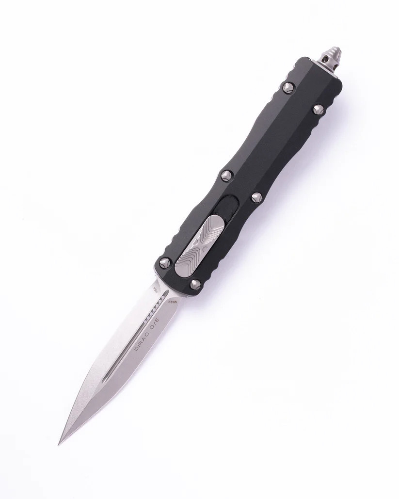 ema Microtech Dirac OTF Automatic Knife Black Aluminum Handle Dagger