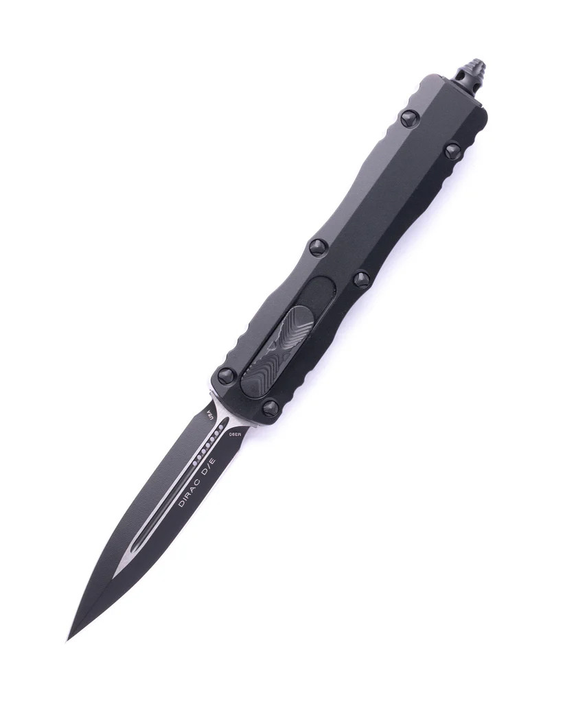 Microtech Dirac OTF Automatic Knife Black Aluminum Handle Dagger