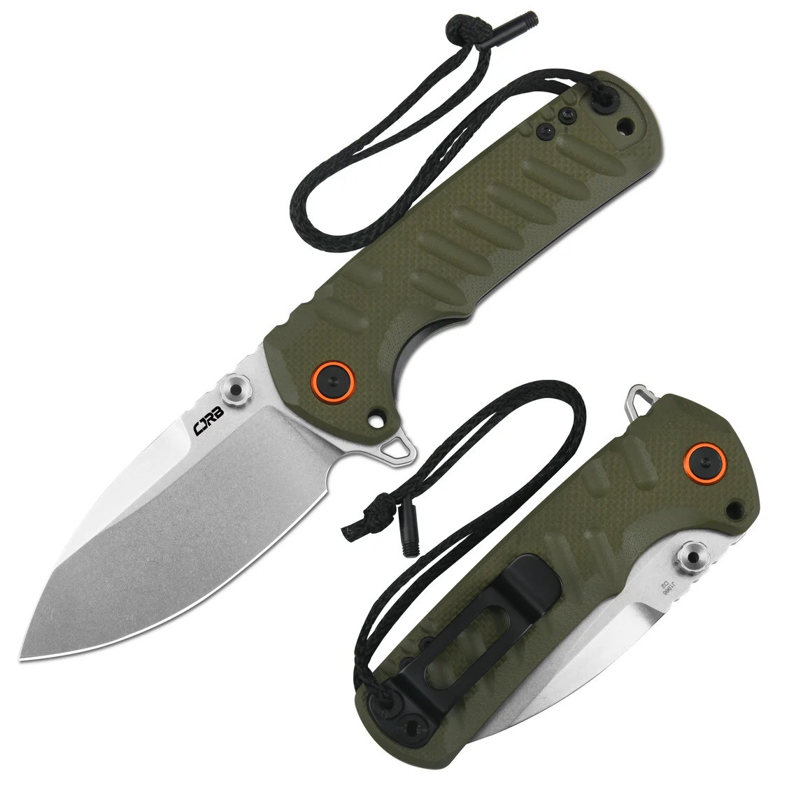 CJRB Tundra Folding Knife Green G10 Handle D2 Drop Point Plain