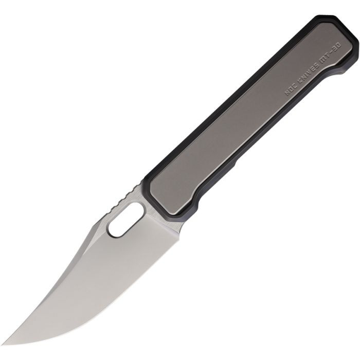 Noc MT-30 Folding Knife Black/Gray Titanium Handle M390 Clip Point