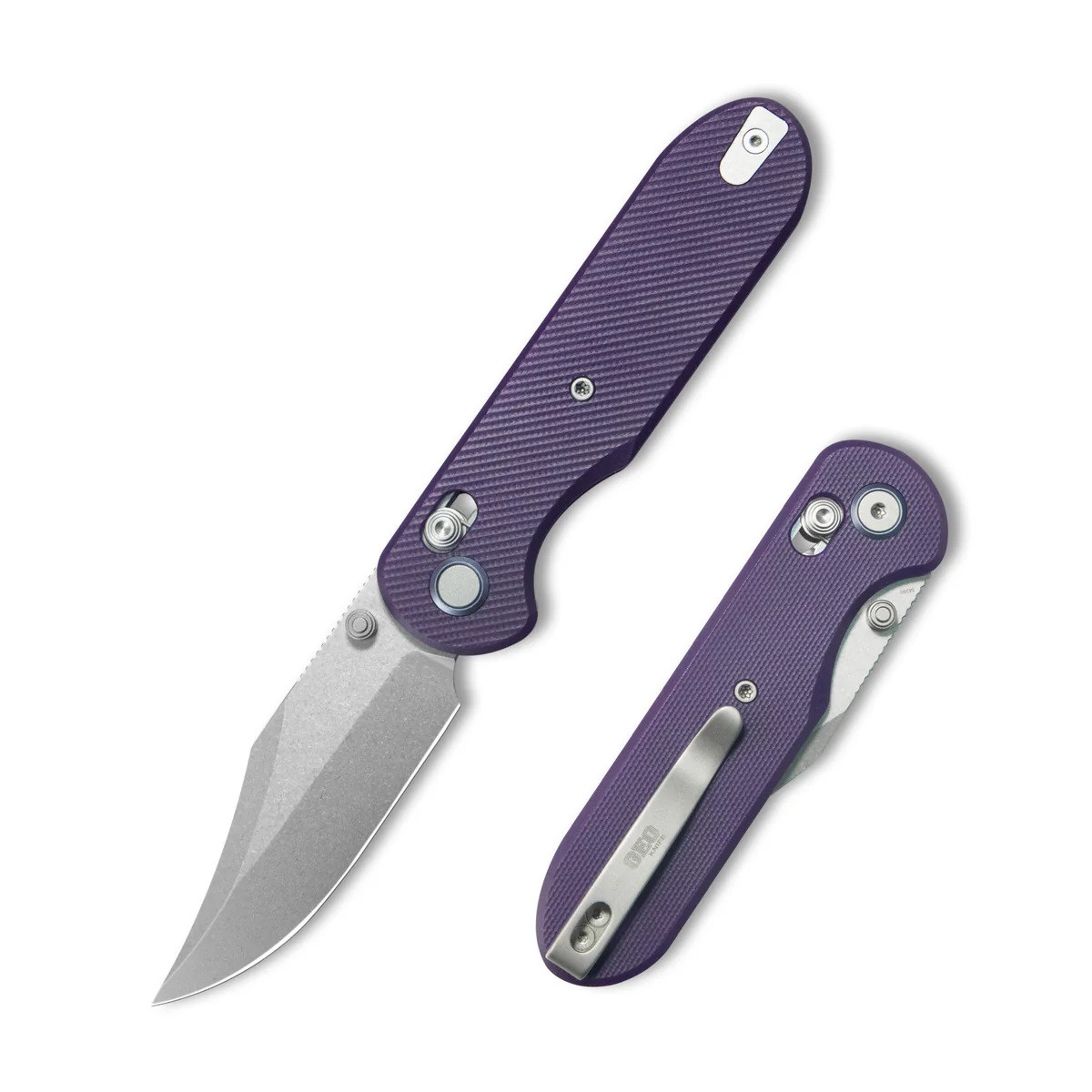 Geo Ethereal Cutter Folding Knife Purple G10 Handle M390 Clip